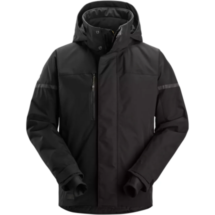 Insulated Waterproof Winter Work Jacket – Heavy Duty Thermal Parka with CORDURA® Reinforcements – Windproof Security & Construction Outerwear with Detachable Hood